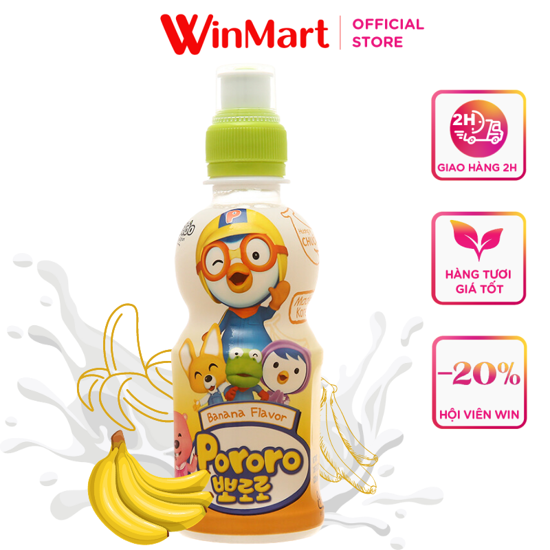 - Nước trái cây sữa Pororo hương vị chuối chai 235ml T24