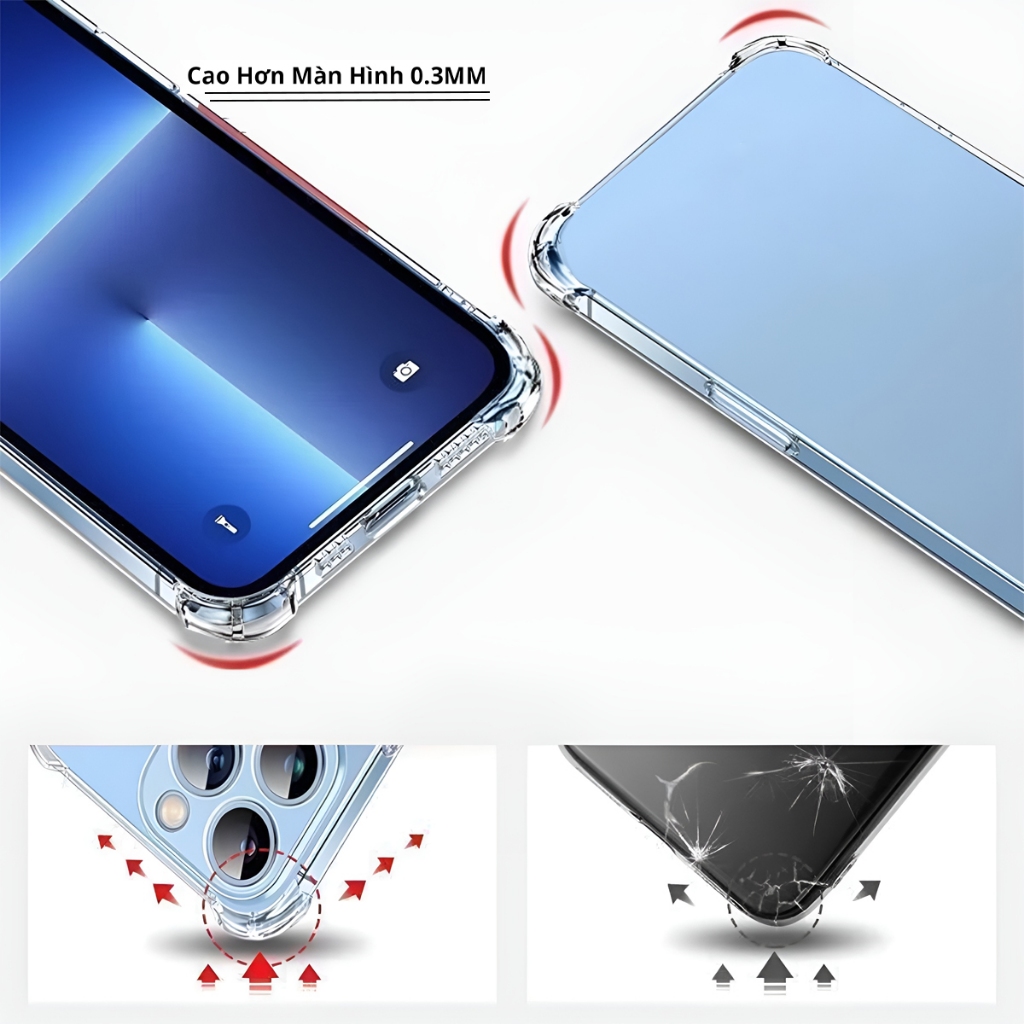 Ốp Xiaomi Redmi Note 9 / Redmi Note 10 / Note 9s / Note 9 Pro / Note 10s / Note 10 5G - Dẻo Trong Chống Sốc Bảo Vệ Camera