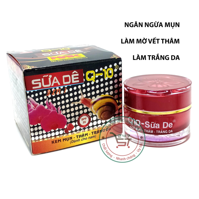 Kem mụn - Thâm - Trắng da Sữa dê - Q10 dành cho Nam 12g (Đen) giá rẻ