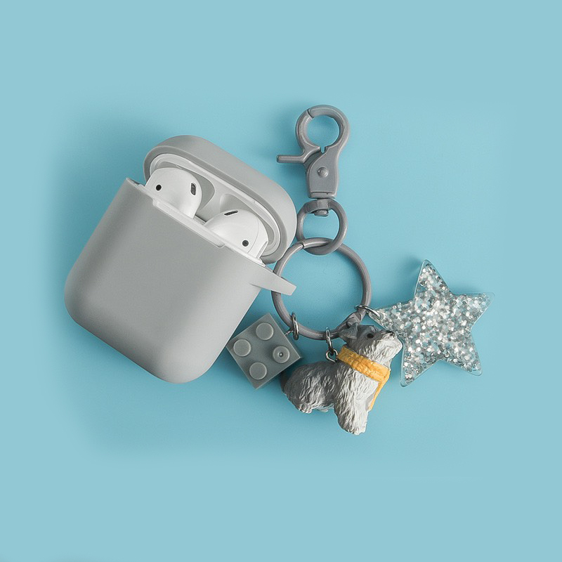Combo móc khoá và case airpods chó con siêu ngầu