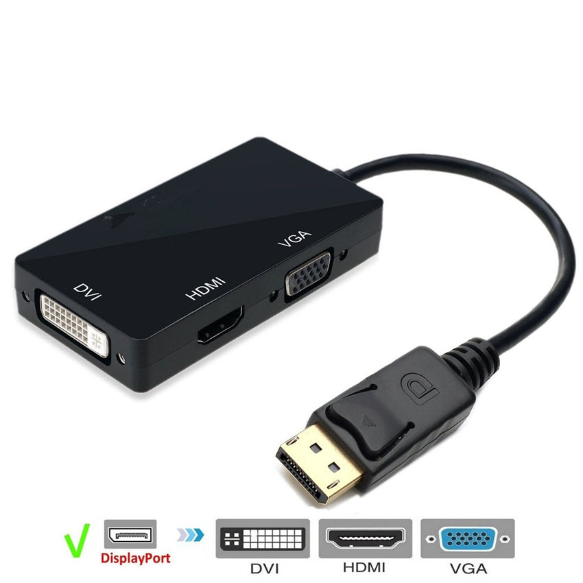 DisplayPort to HDMI+VGA+DVI Combo Converter