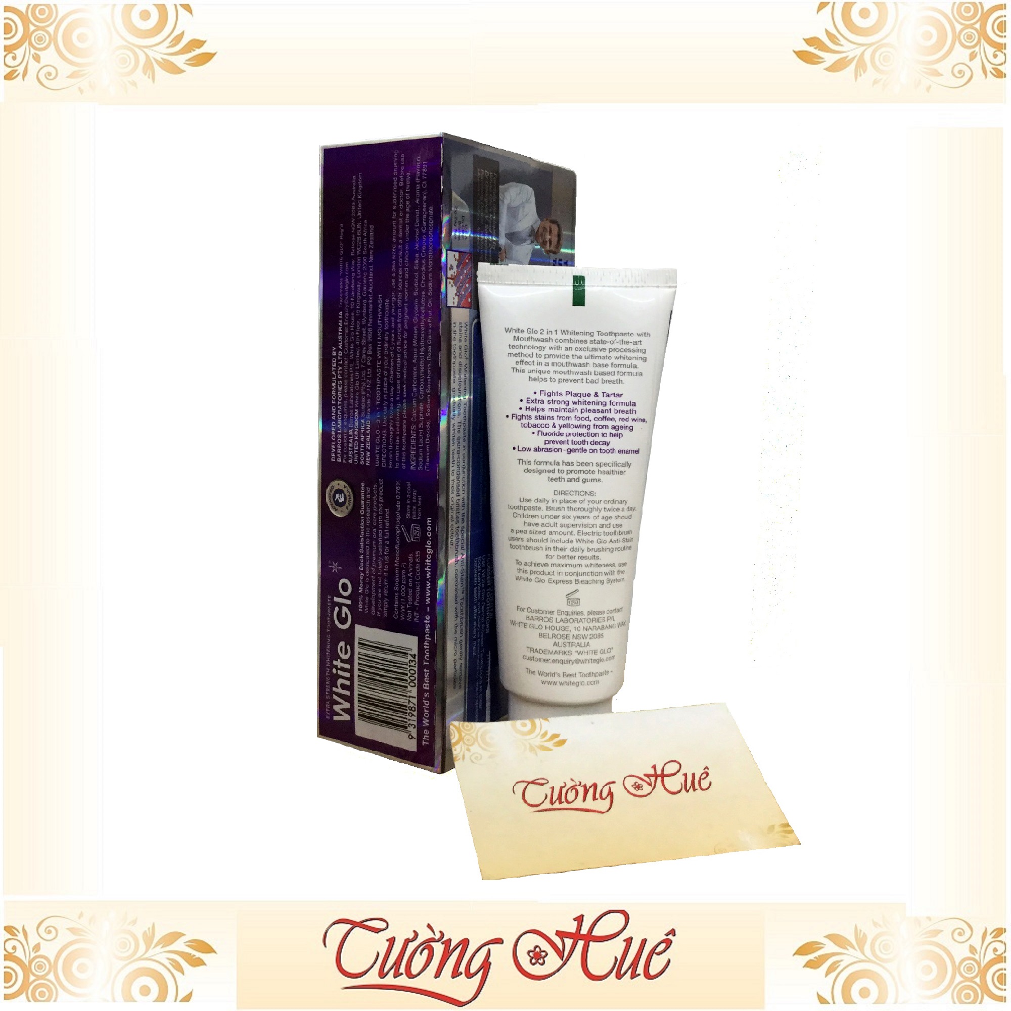 Kem đánh răng White Glo 2in1 with Mouthwash -150g