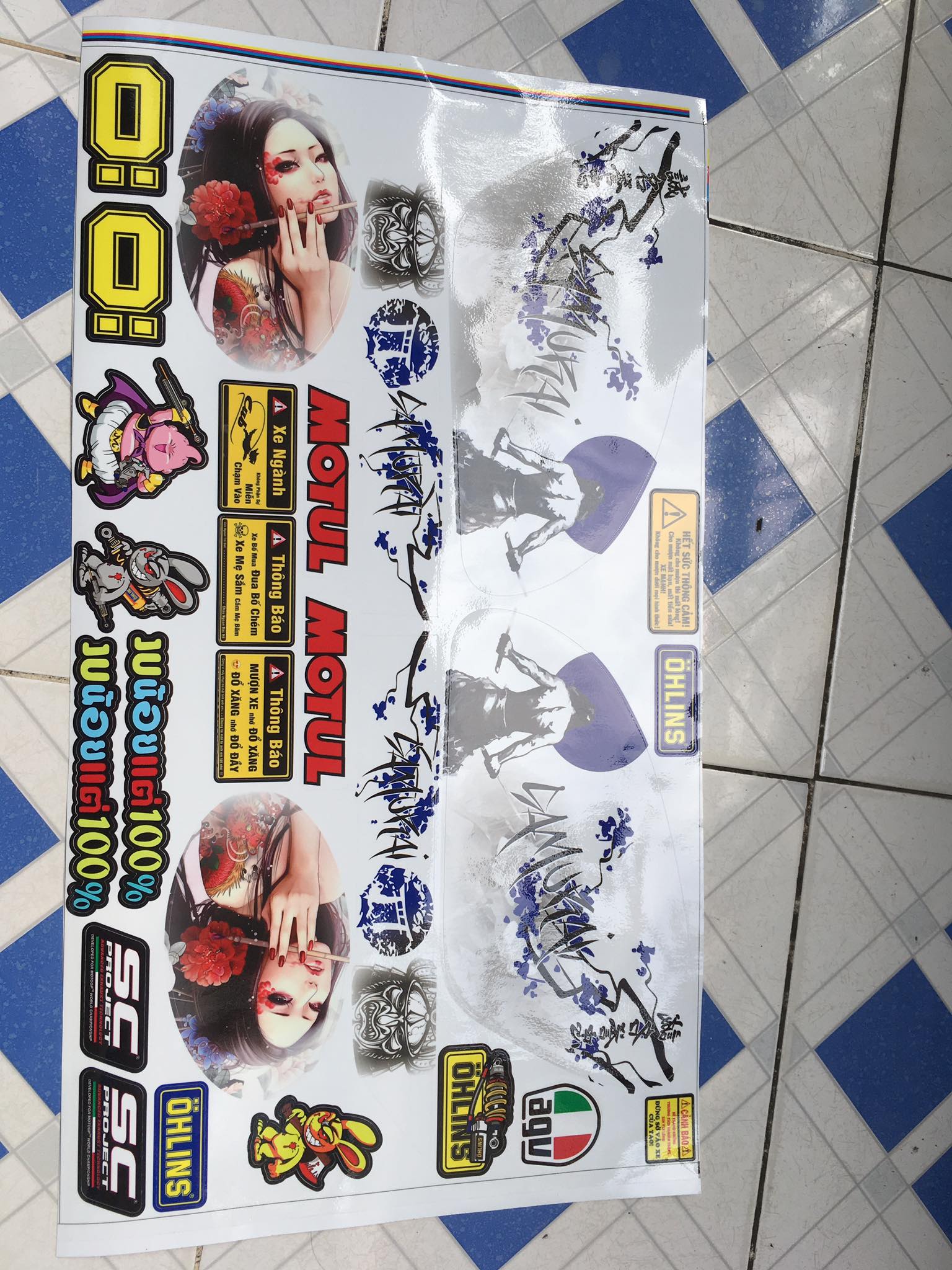 [HCM]TEM RỜI CUB 81 CŨ SAMURAI XANH TẶNG SÉT TEM LOGO