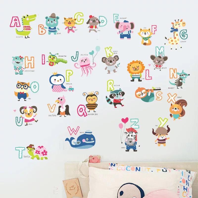 [HCM]Decal trang trí Bảng chữ cái Hình Thú