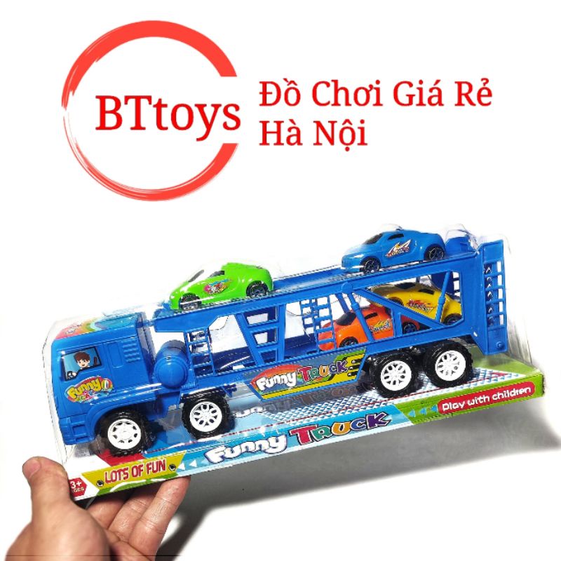 Xe tải, xe container chở 4 xe con màu sắc