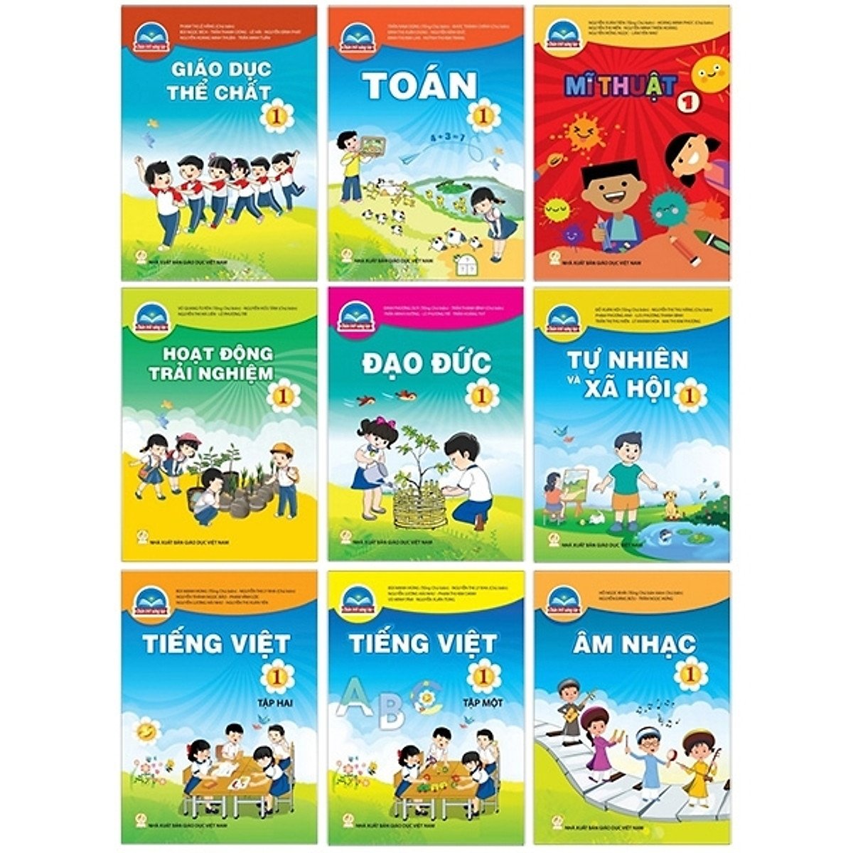 Bộ lớp 1- sách bài học ) + bao sách nylon tp+ 2 cây bút chì