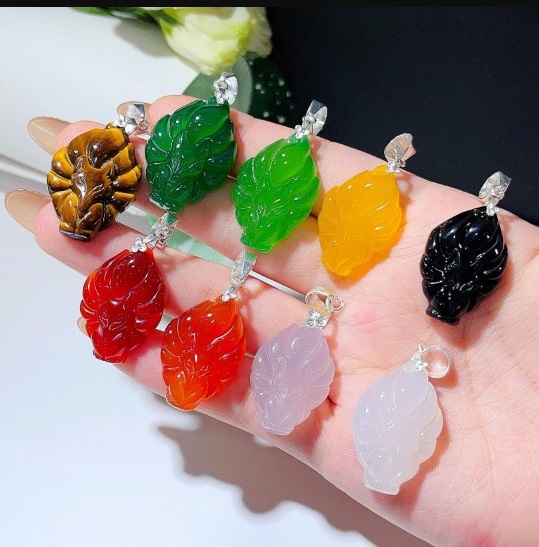 Mặt dây chuyền hồ ly chúa bọc bạc đủ màu hợp mệnh