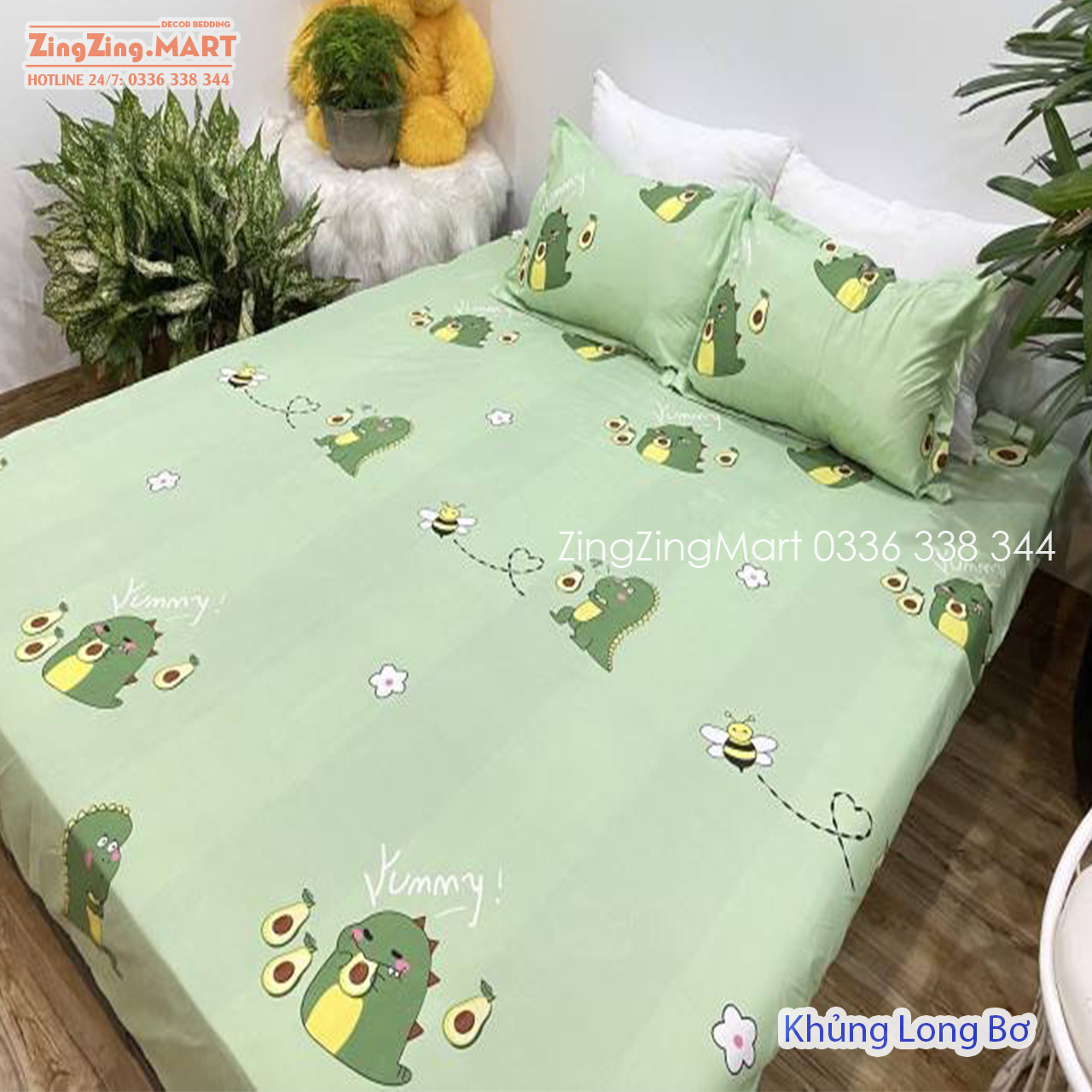 Set Ga Gối,Bộ Drap giường Poly Cotton Mẫu Đào Cam (Được chọn mẫu)