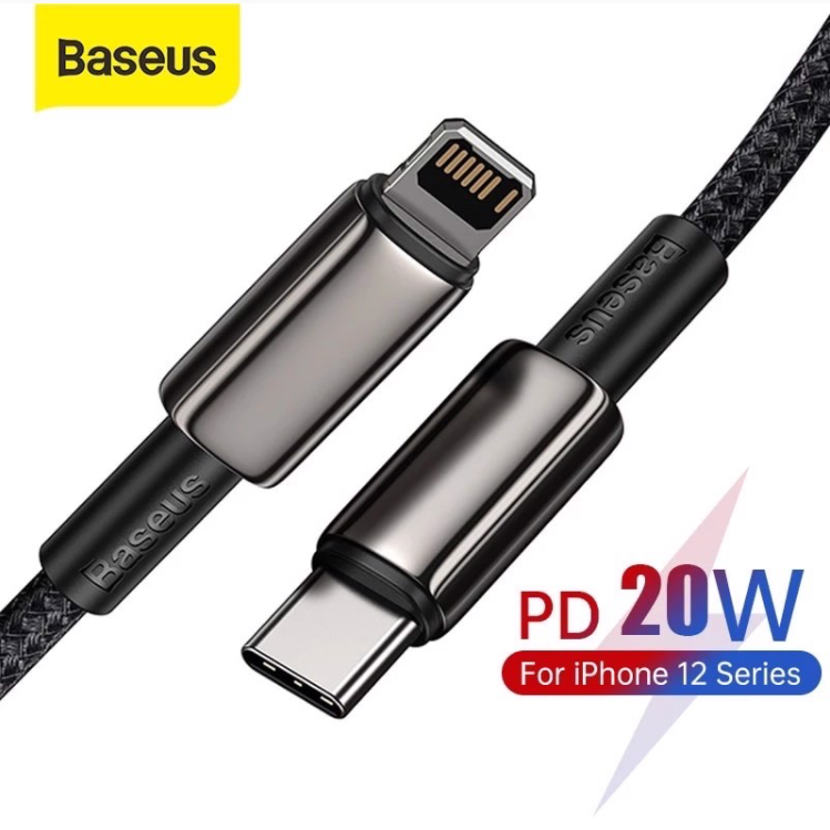 Cáp sạc nhanh, siêu bền C to L 20W Baseus Tungsten Gold