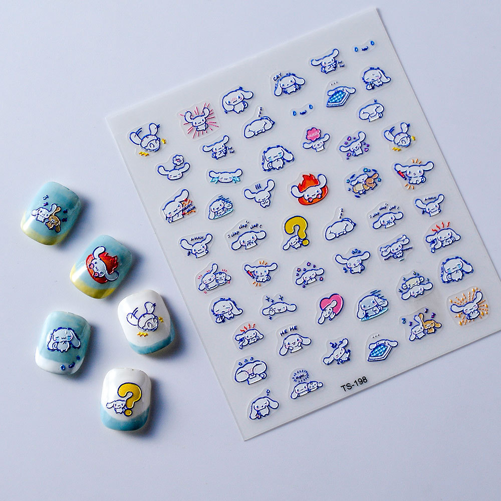 Sticker Lụa Nổi 5D | Thỏ Cinnamoroll | Hình Dán Móng Tay TS-198