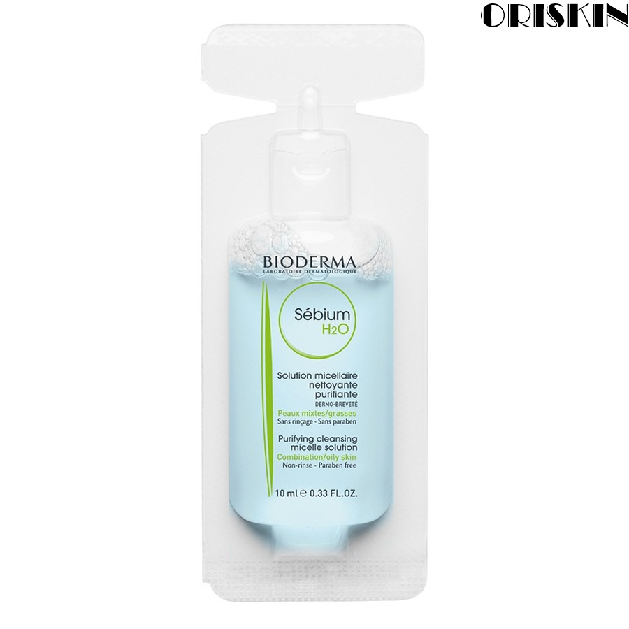 Minisize bioderma nước làm sạch và tẩy trang micellar cho da hỗn hợp và da dầu bioderma sebium h2o 10ml