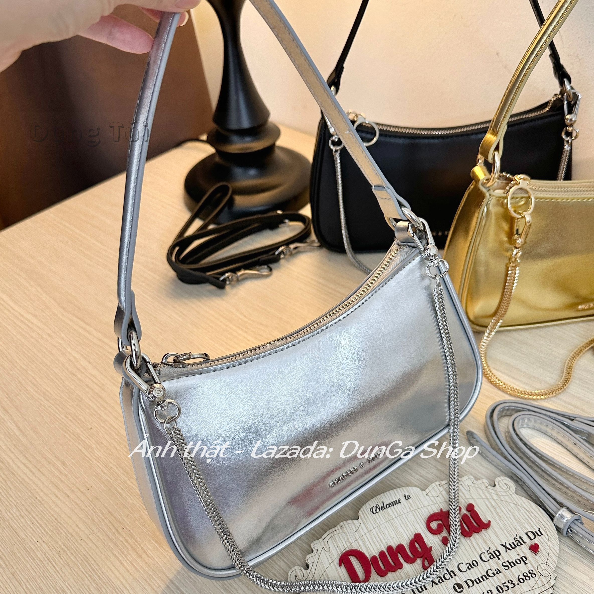 [Chuẩn hãng] Túi nữ kẹp nách + đeo chéo size 22 dáng basic 3 dây đeo full màu