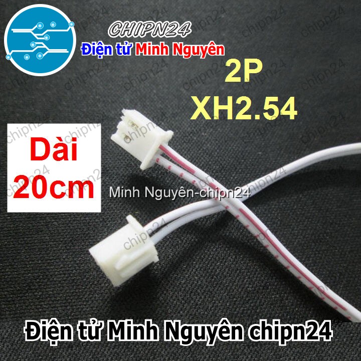 [4 sợi] (P9) Dây bẹ trắng 2P XH2.54mm 2 đầu cắm dài 20cm - HH000207