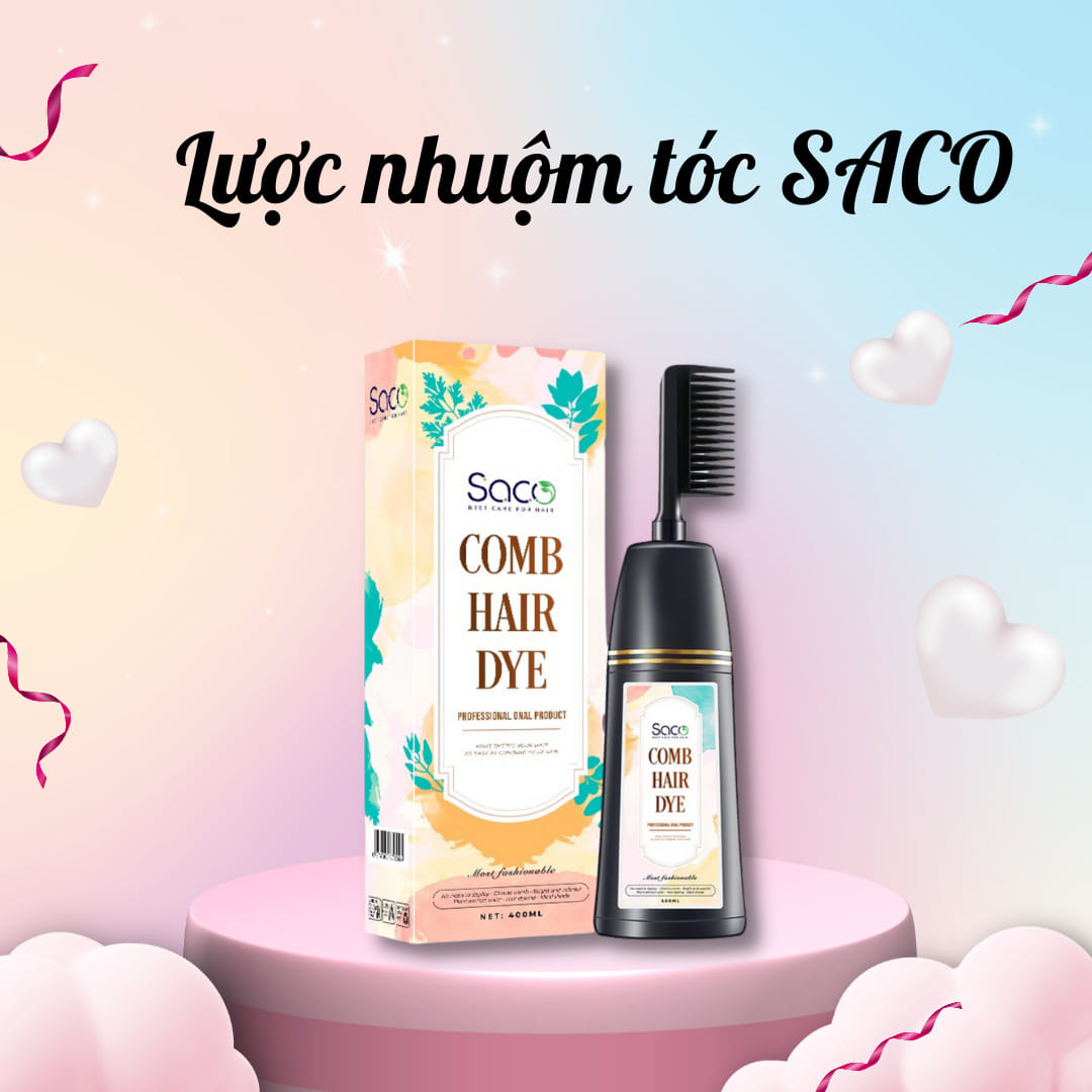 LƯỢC SACO PHỦ BẠC CHÍNH HÃNG  dầu gội nhuộm tóc  lên màu CHUẨN ĐẸP từ mọi nền tóc màu NÂU Cafe