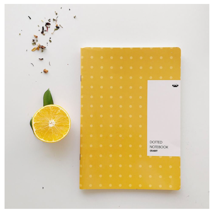 Vở Crabit Dotted Notebook - Vở kẻ chấm bi (Giấy ruột Dot) - Vàng chấm bi