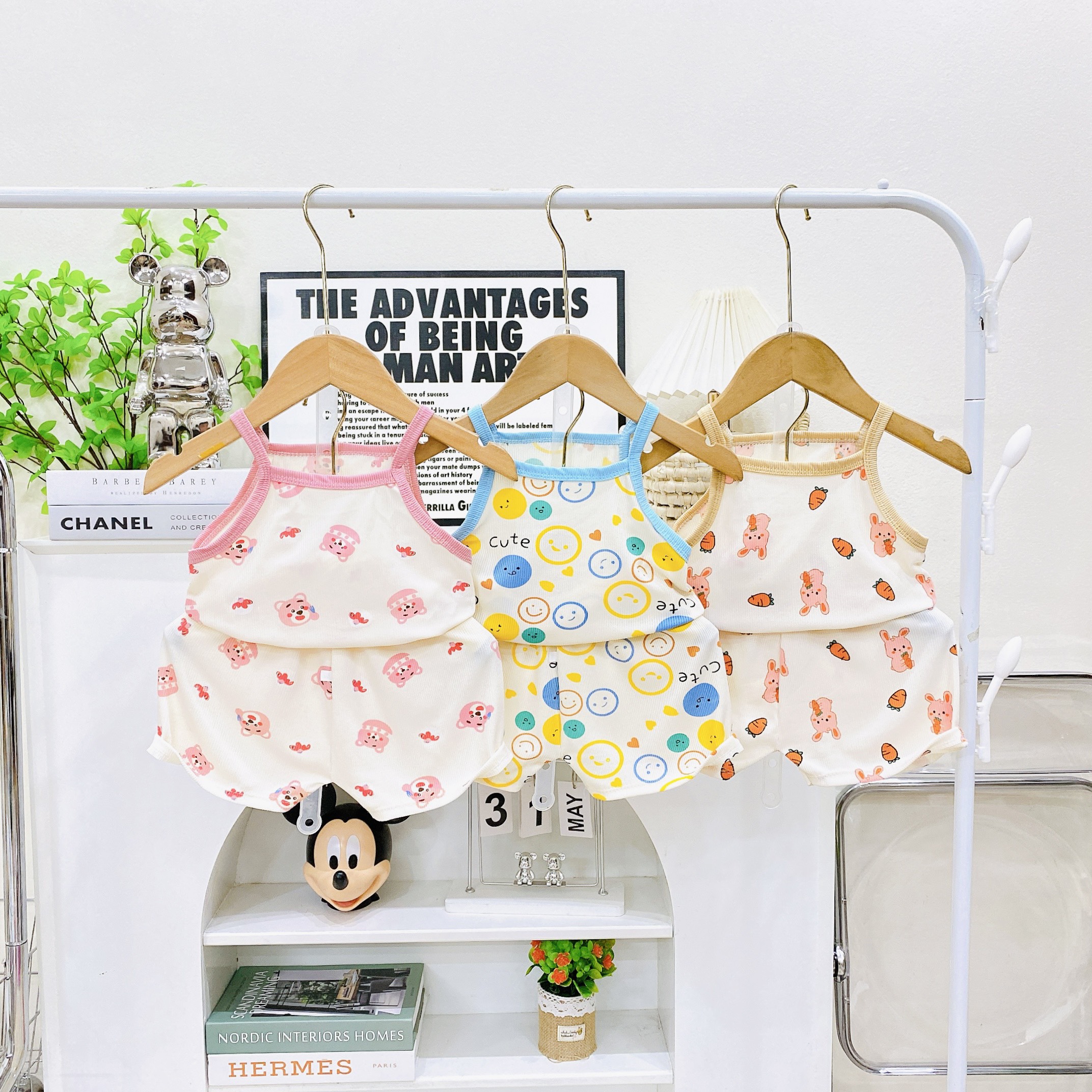 (Có chọn mẫu) Bộ thun tăm lạnh cho bé từ 6-16kg