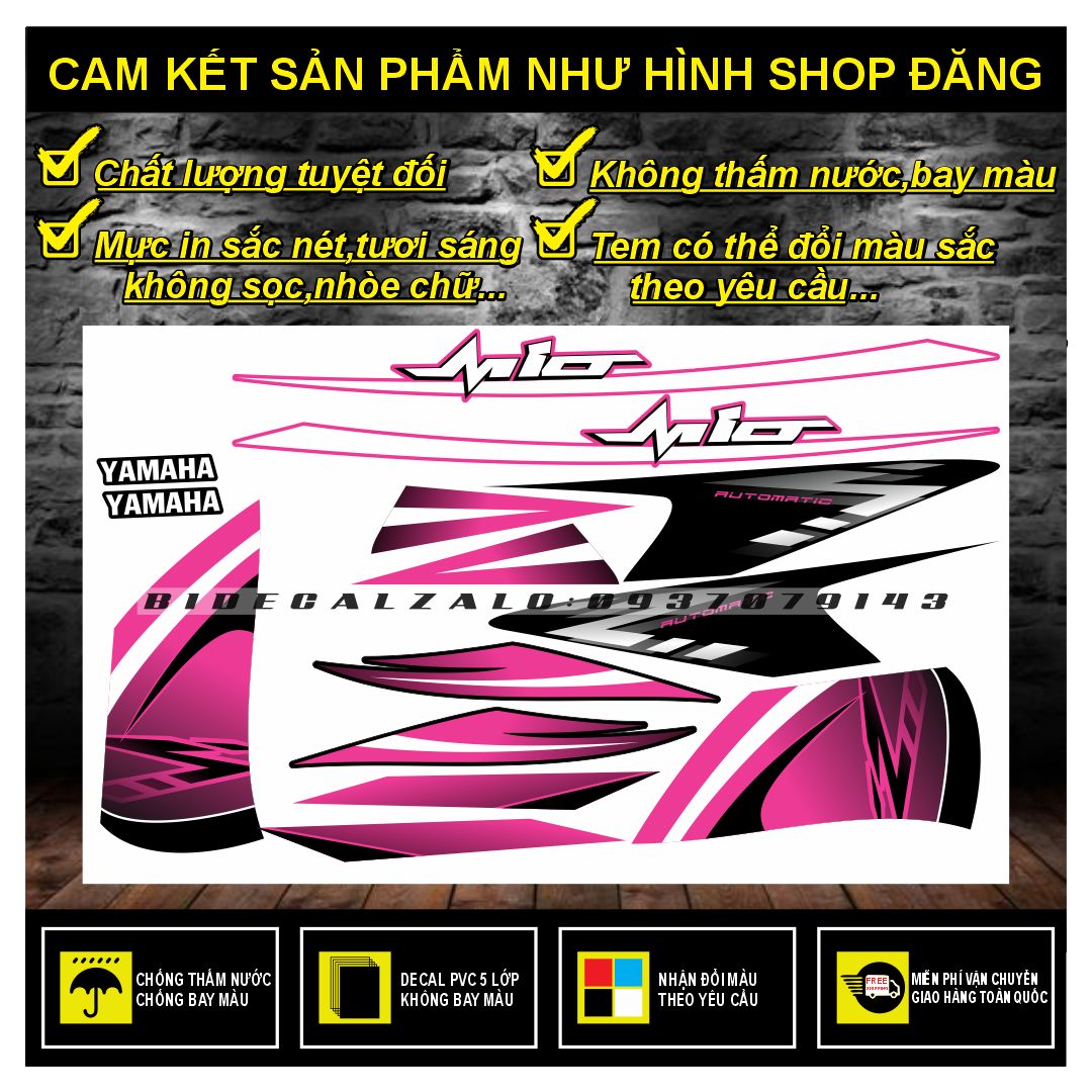 HCM-BIDECAL- TEM RỜI MIO ULTIMO Z PHỐI HỒNG ĐEN
