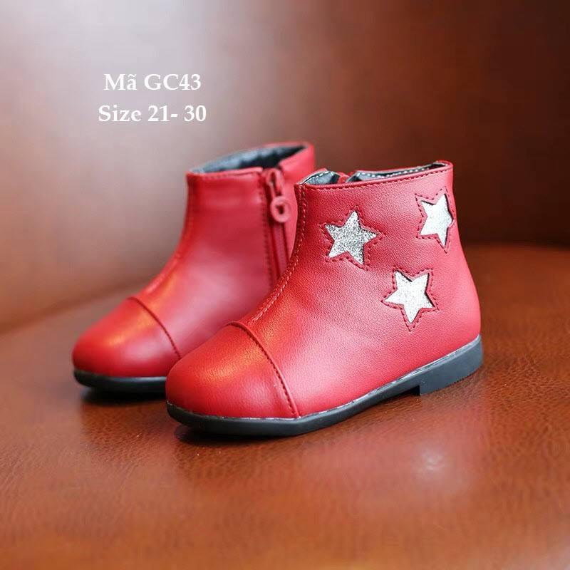Giá bán Giày bốt bé gái 1 - 5 tuổi kiểu Hàn Quốc GC43 đỏ