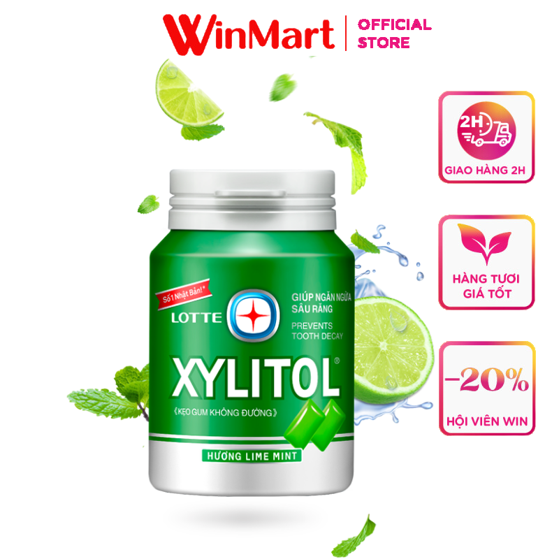 [Siêu thị WinMart] - Kẹo gum xylitol lime mint hộp 58g