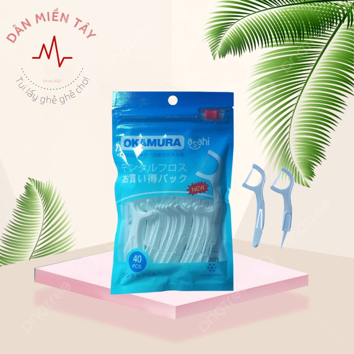 Tăm chỉ kẽ răng okamura asahi loại mới 40 pcs- mã 8716