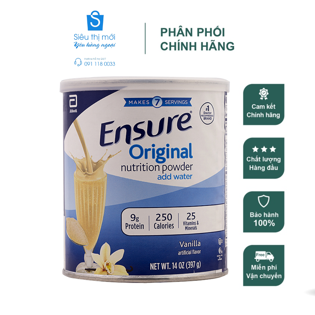 DATE 2025 LỐC 3 SỮA BỘT ENSURE MỸ 397g