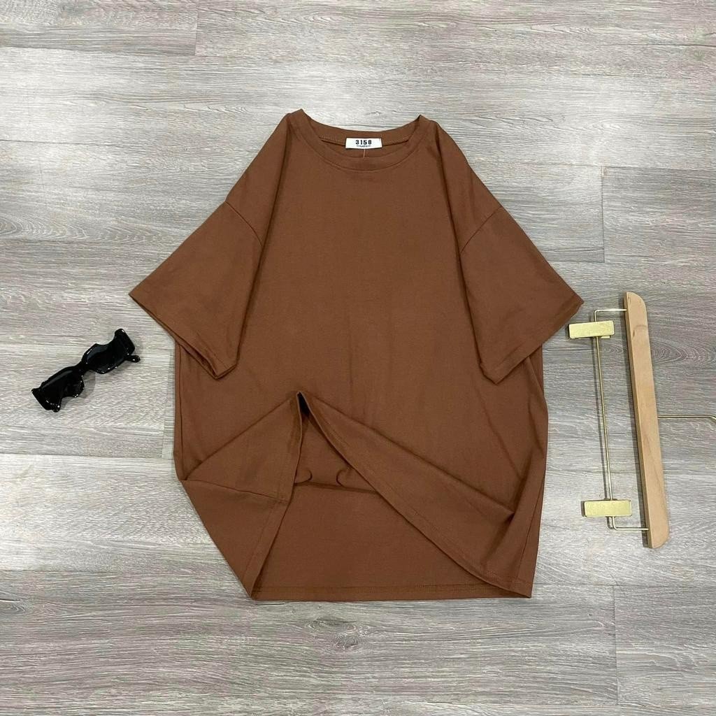 [ Ảnh Thật ] Áo phông trơn cotton khô 3158, phom rộng, tay lỡ Basic