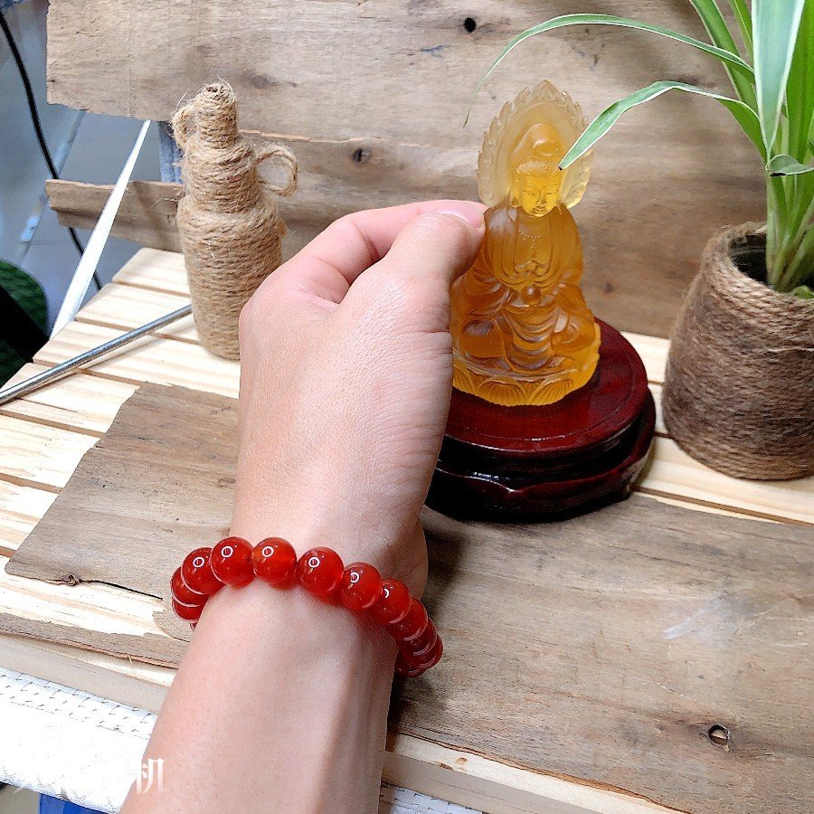 [Giá sỉ] Vòng tay đá mã não đỏ đậm