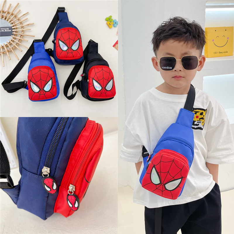 Túi đeo chéo ngực - ba lô, balo hoạt hình siêu nhân người nhện cho bé trai