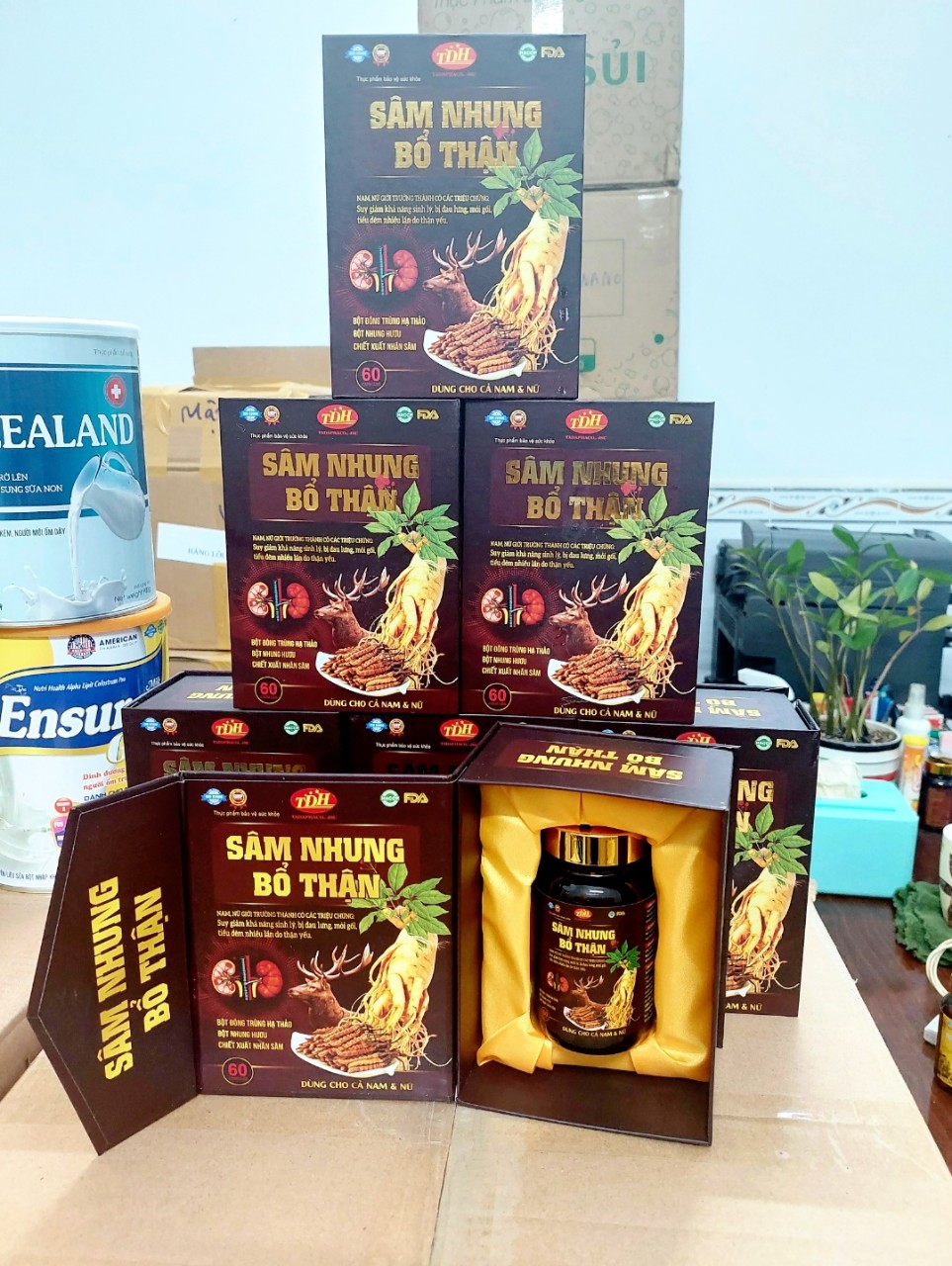 Sâm Nhung Bổ Thận cao cấp hộp carton lạnh(Hộp 60 viên)