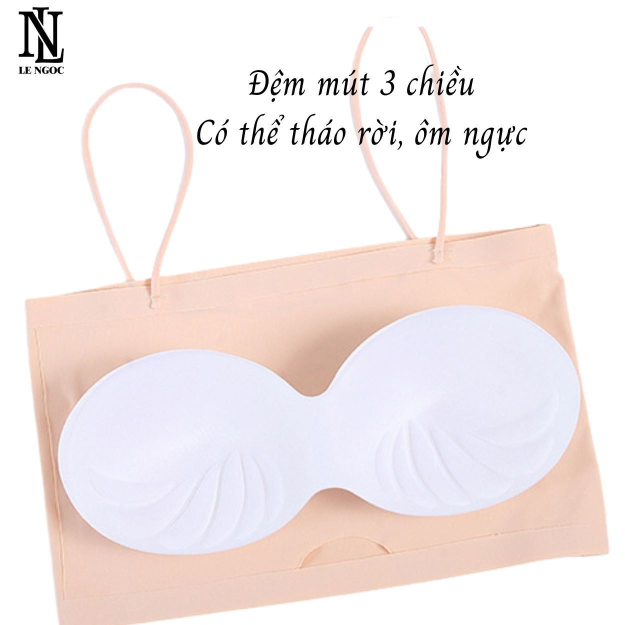 Áo bra quây đúc su trơn cài sau, áo bra nữ 2 dây quây ngang có dây đệm mỏng ôm ngực, áo lót cúp ngực, áo 2 dây có mút LN027