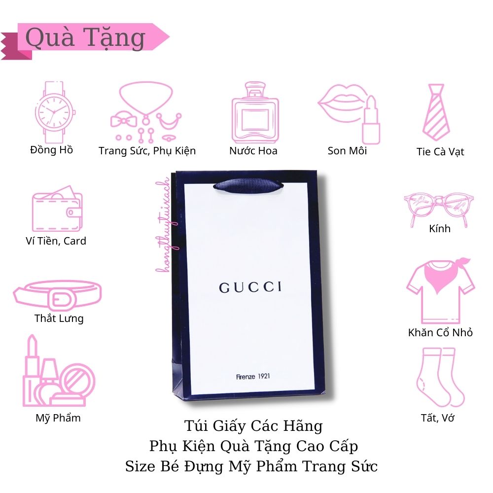 Túi Giấy Gucci Trắng Size Nhỏ 19cm