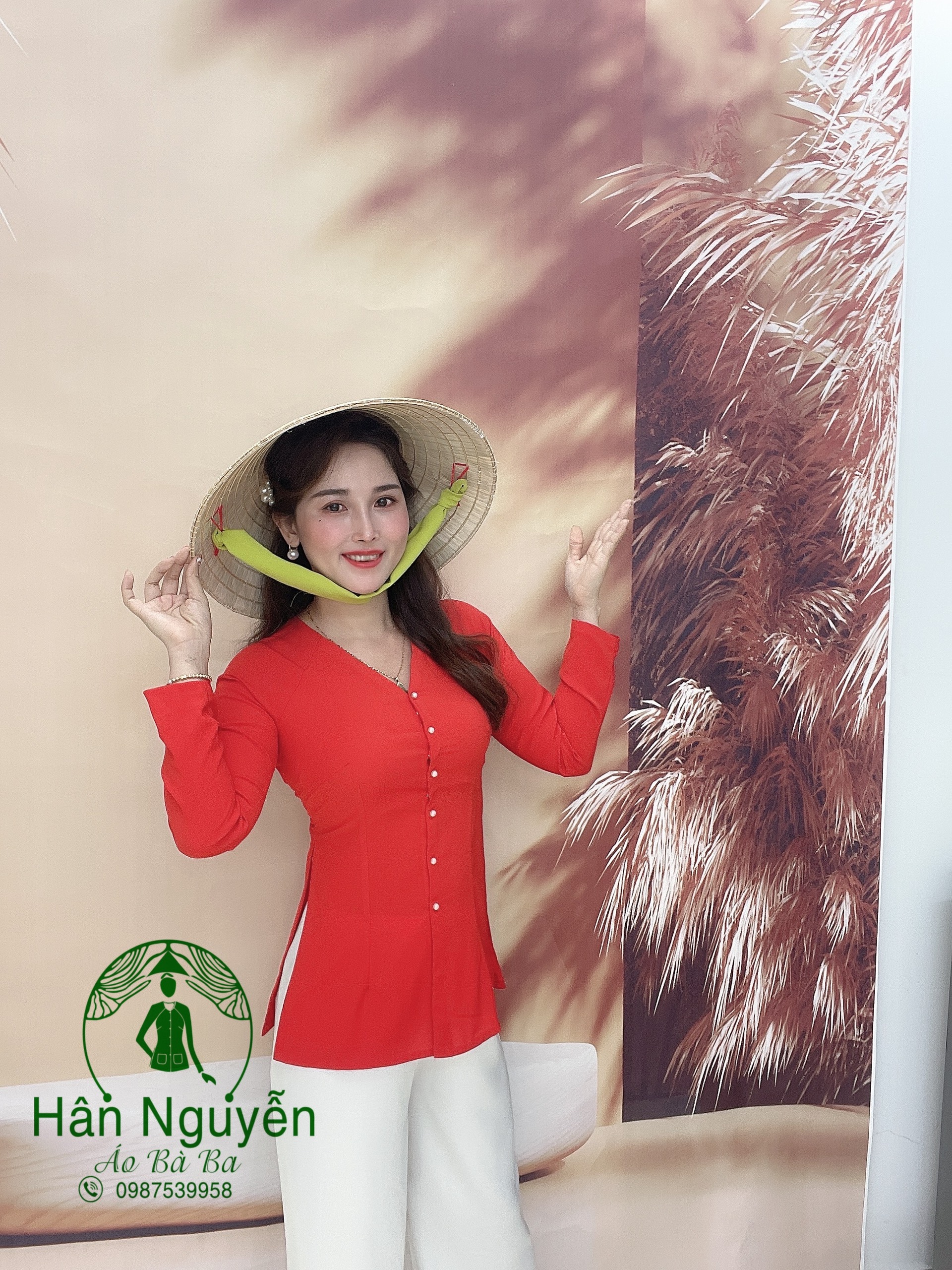 BÀ BA LỤA TRƠN CỔ TIM KÈM QUẦN