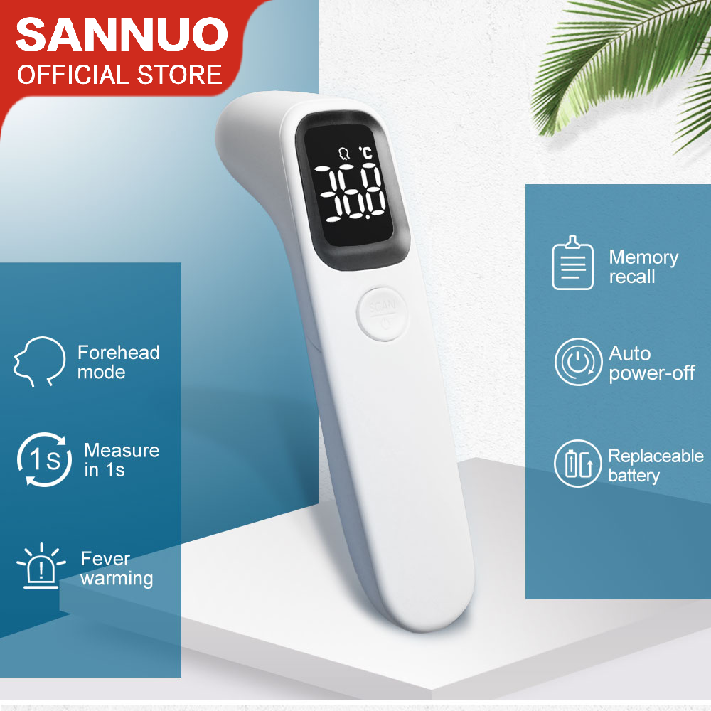Nhiệt kế đo trán hồng ngoại màn hình lcd kỹ thuật số cho trẻ em và người lớn Sannuo Sinocare - INTL