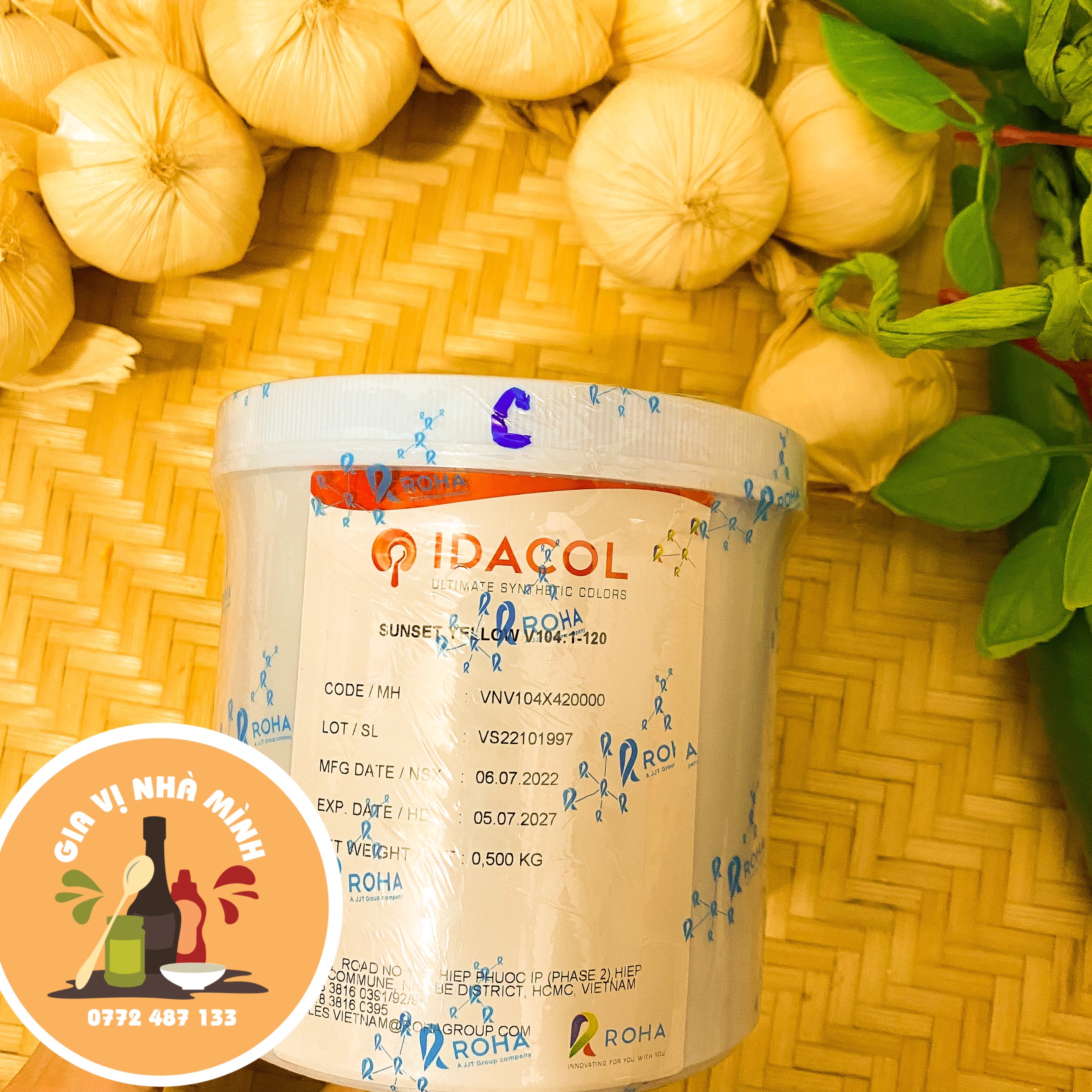 Màu gạch tôm -hộp 500gr