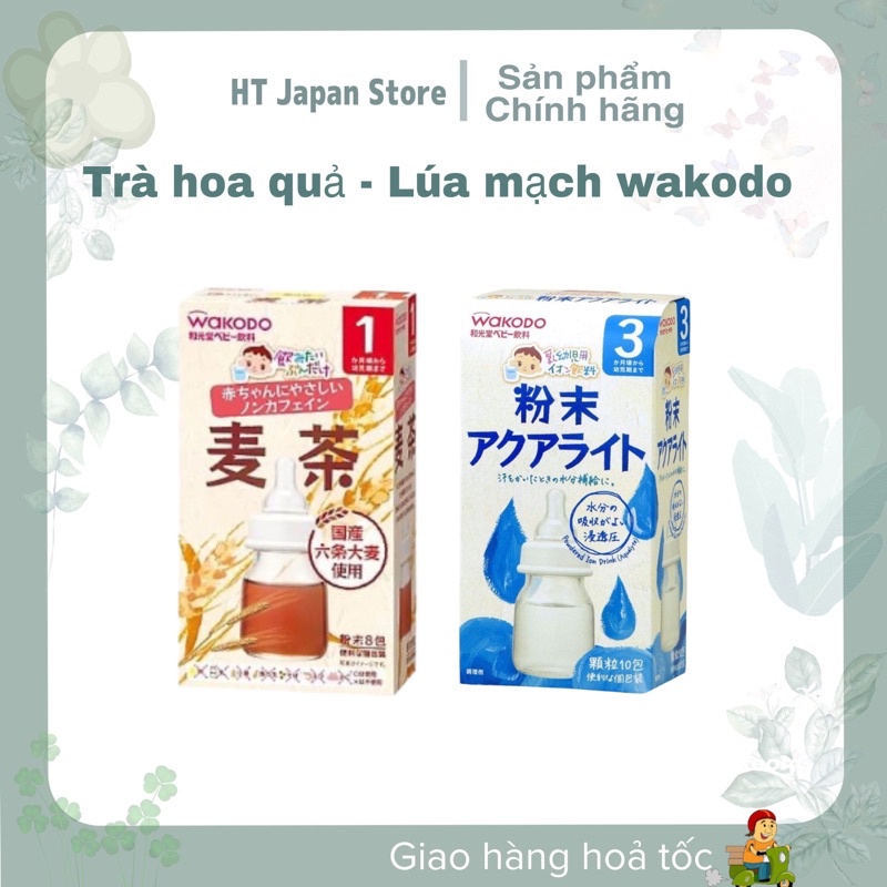 Trà hoa quả, Lúa mạch Wakodo cho bé từ 1-5 tháng nội địa Nhật