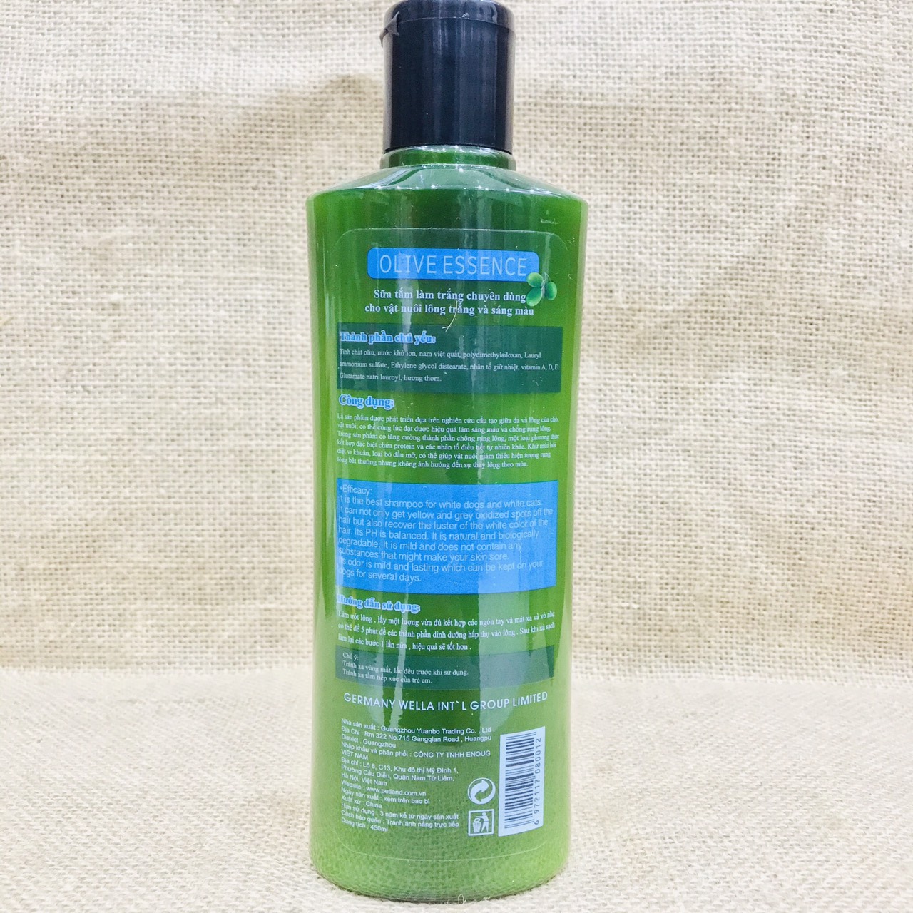 [Hoàn tiền 10%] [CÓ HỎA TỐC] Sữa Tắm Olive Essence 450ml Dành Cho Chó Lông Trắng