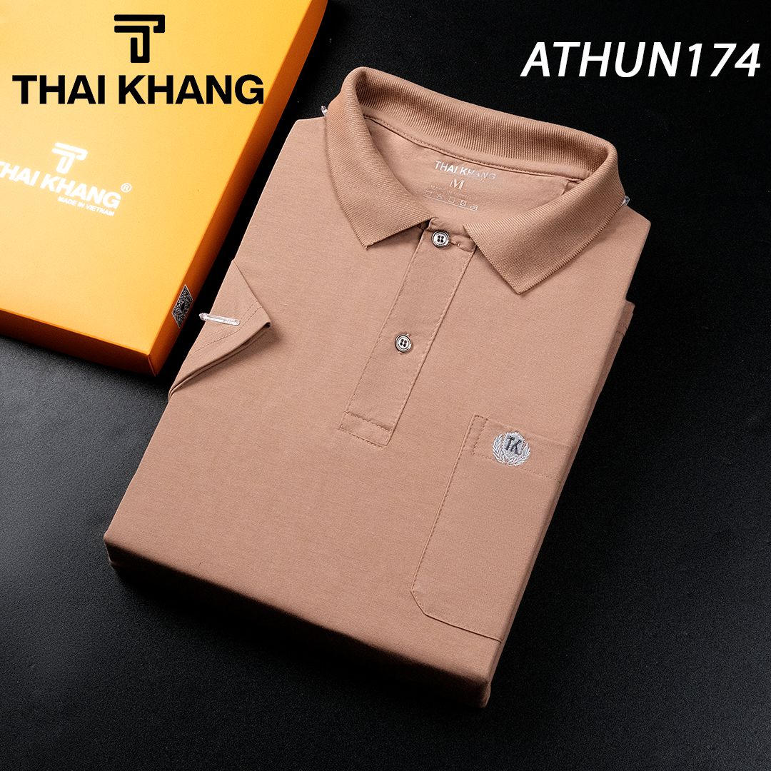 Áo thun nam trung niên cổ bẻ trơn vải thun cotton mặc mát ATHUN17