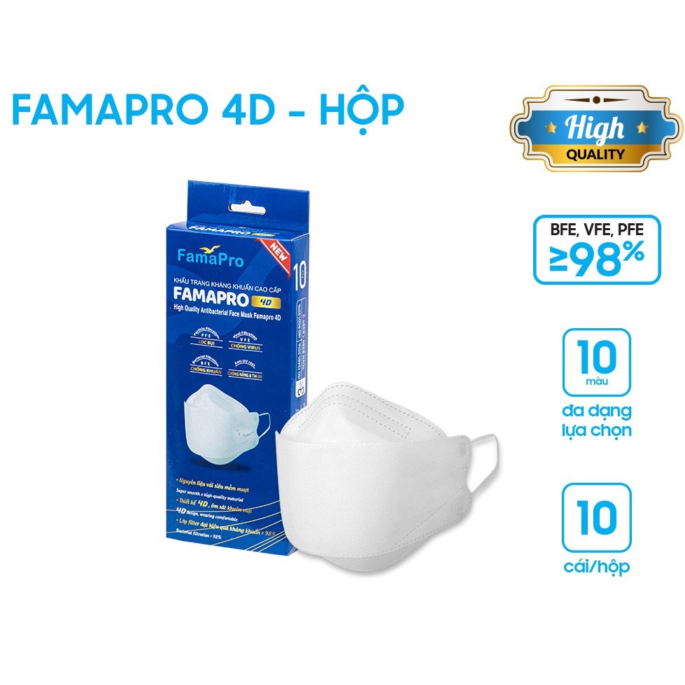 HỘP - FAMAPRO 4D - Khẩu trang y tế kháng khuẩn cao cấp Famapro 4D tiêu