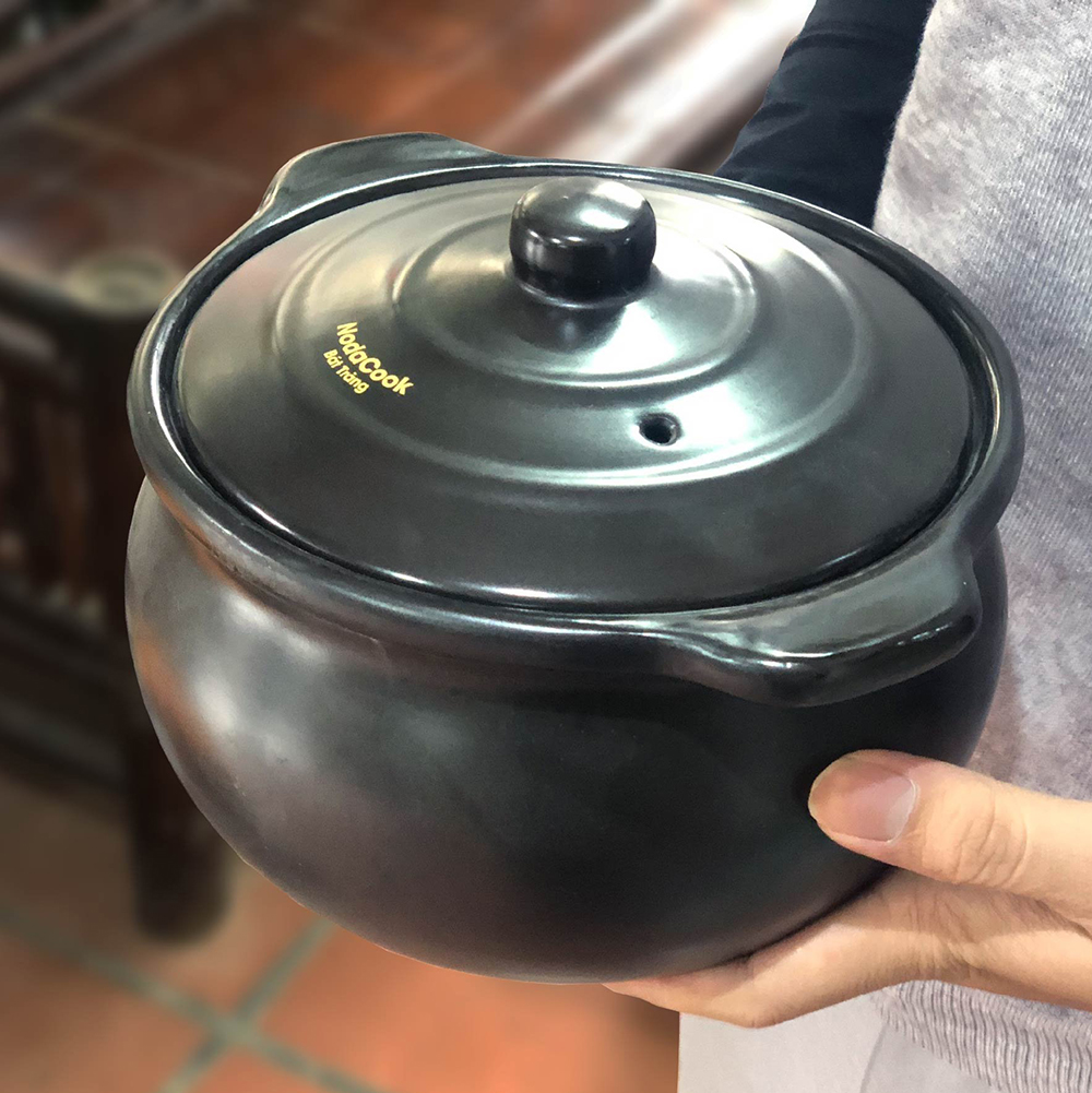 Nồi sứ kho cá 3 lít (Màu đen) - Nodacook chi nhánh Tp HCM