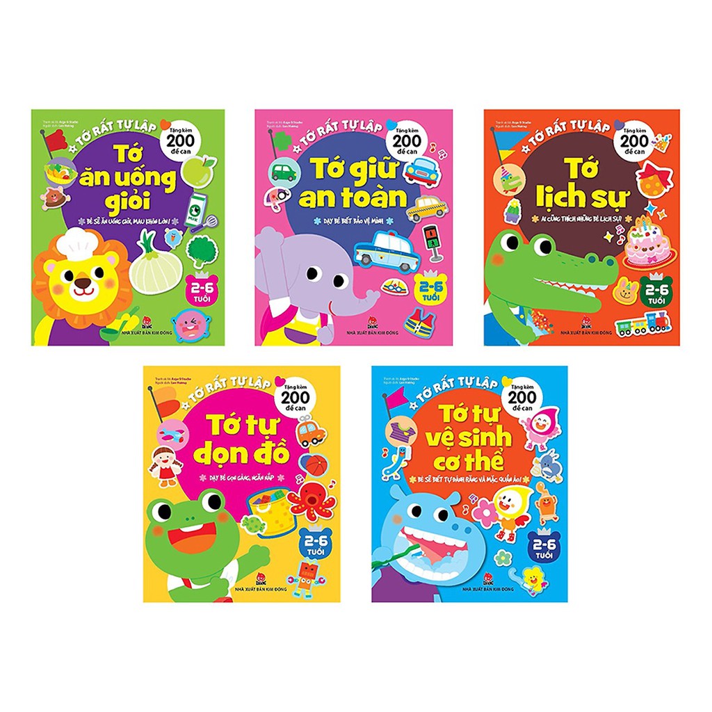 Combo 5 quyển sách bóc dán - tớ rất tự lập