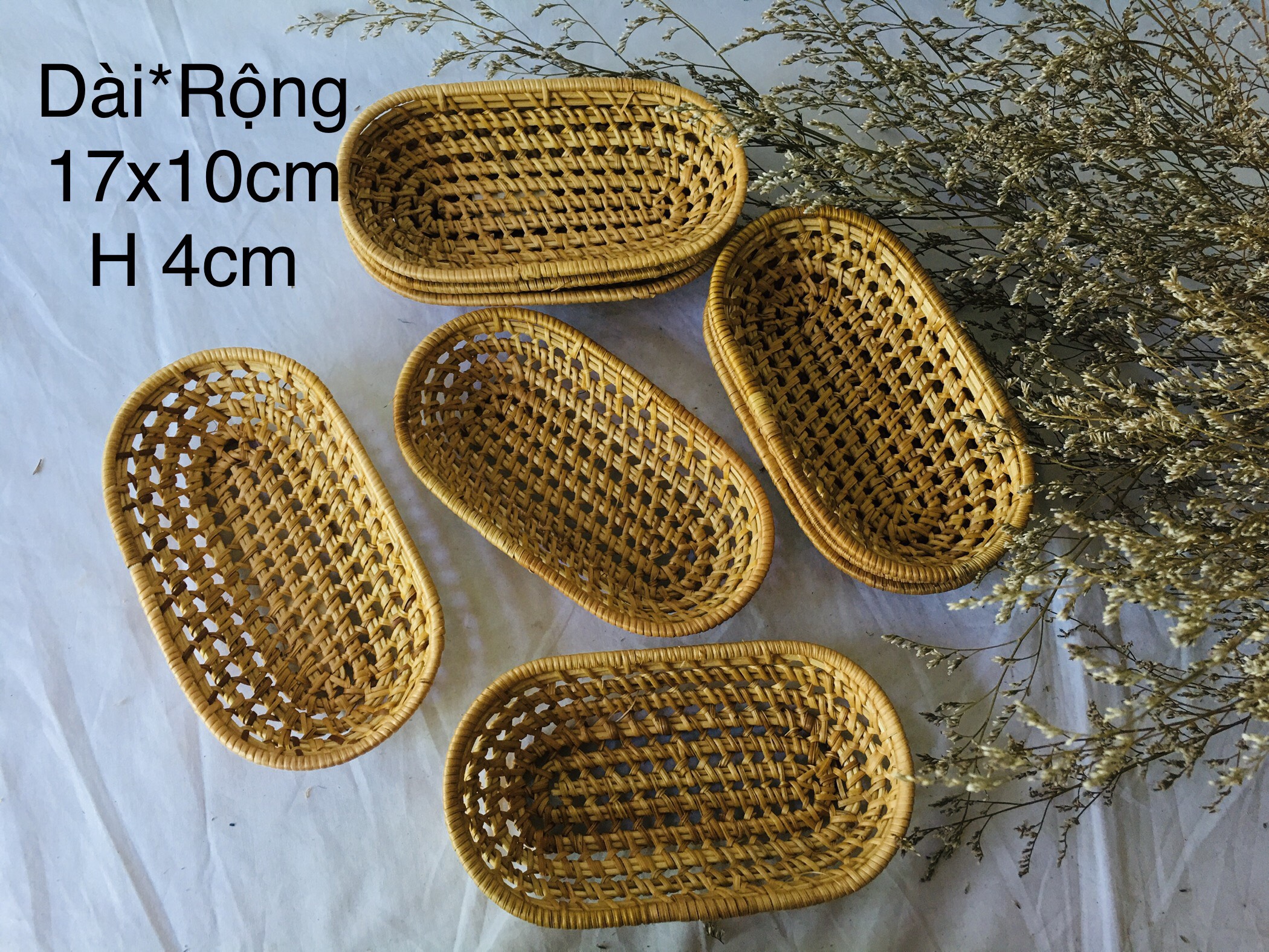 Rổ Mây Oval Sâu Nhỏ Đựng Đồ