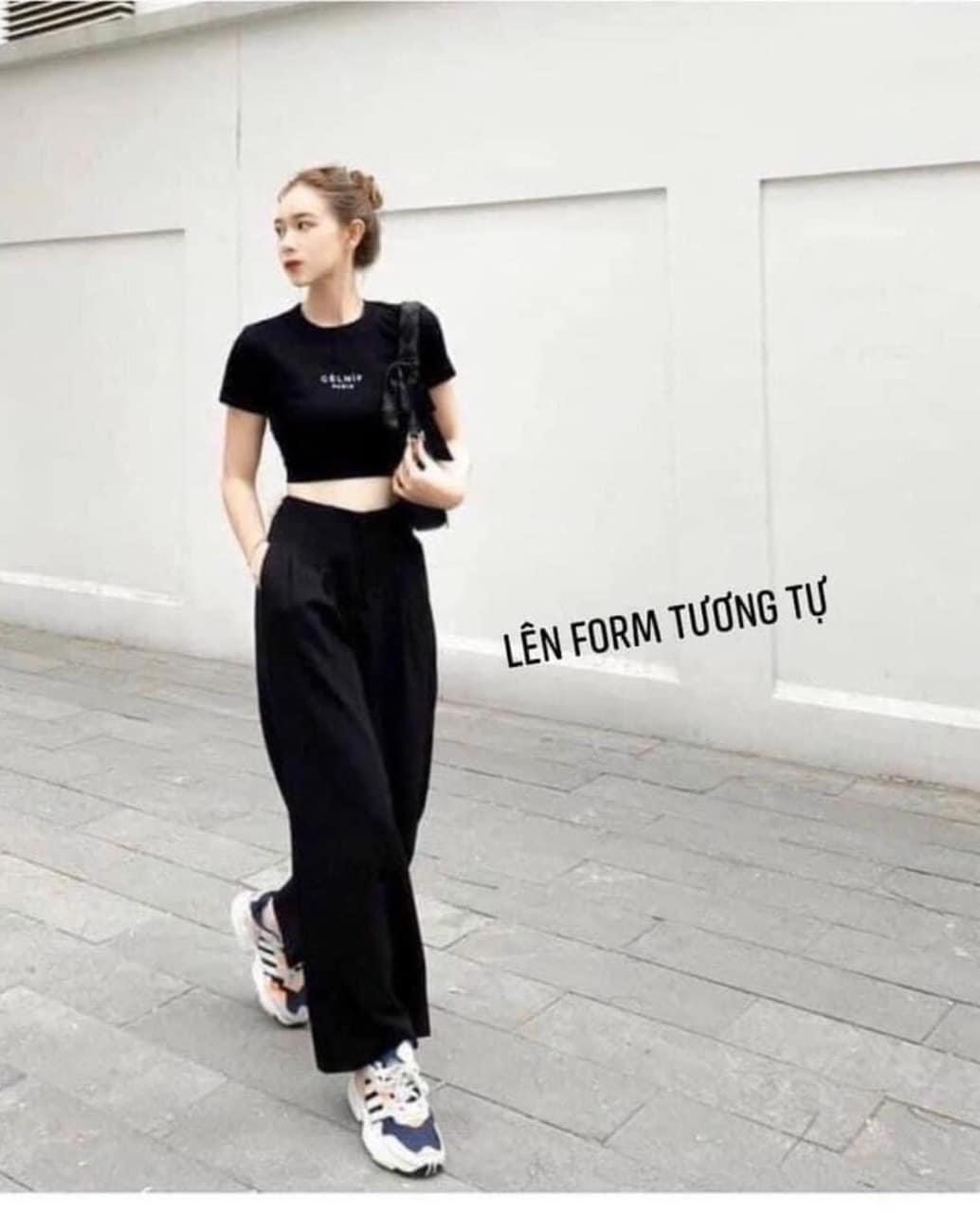 Quần đũi xuông ống rộng