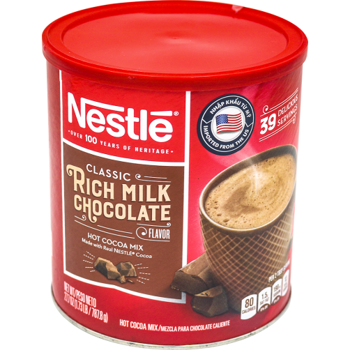 Bột cacao nestle classic rich milk chocolate (hộp giấy/lon)