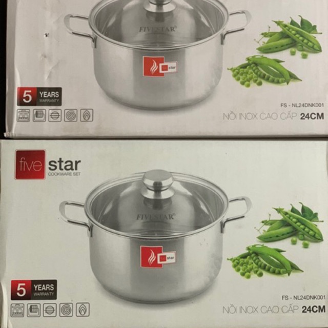 Nồi inox 3 đáy 24 cm Fivestar