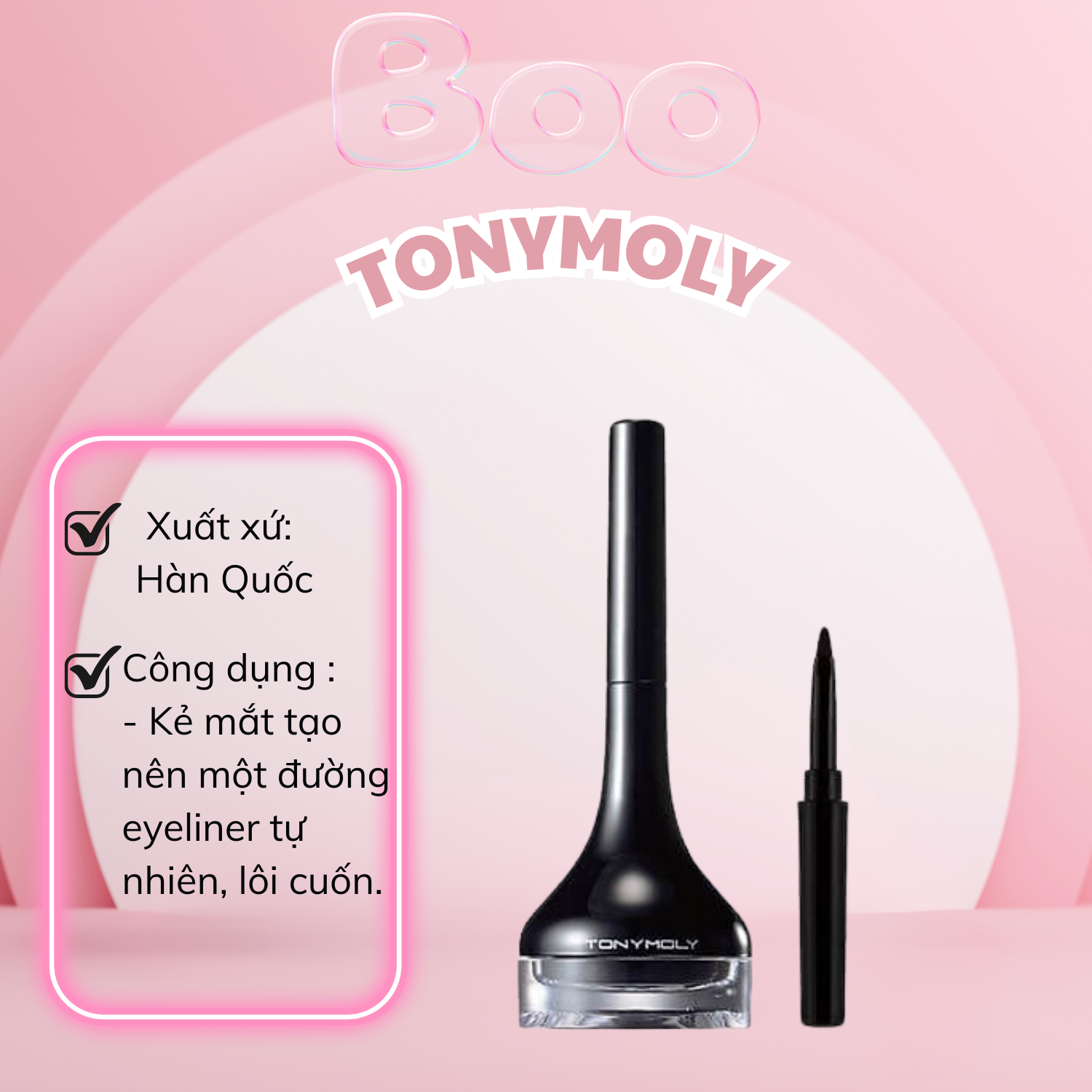 Tonymoly Backstage Gel Eyeliner Hàn Quốc Cho Đôi Mắt Sắc Nét - 4g