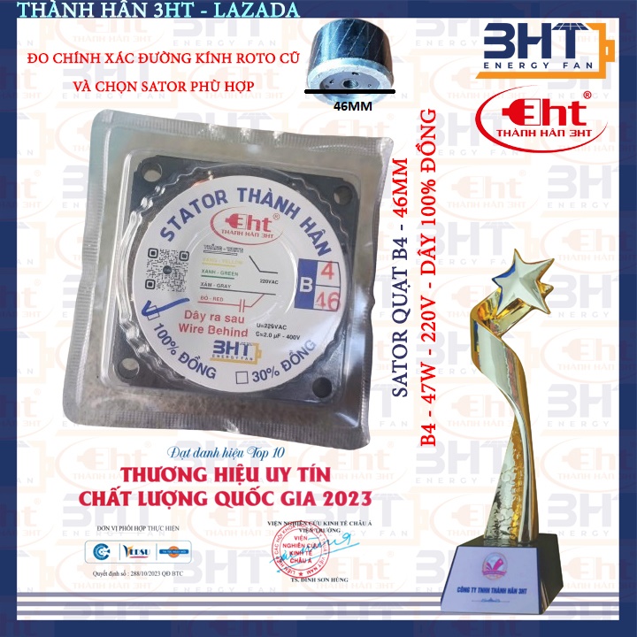 3 CÁI * Stator quạt B4 - 47W dây đồng (30-100%)