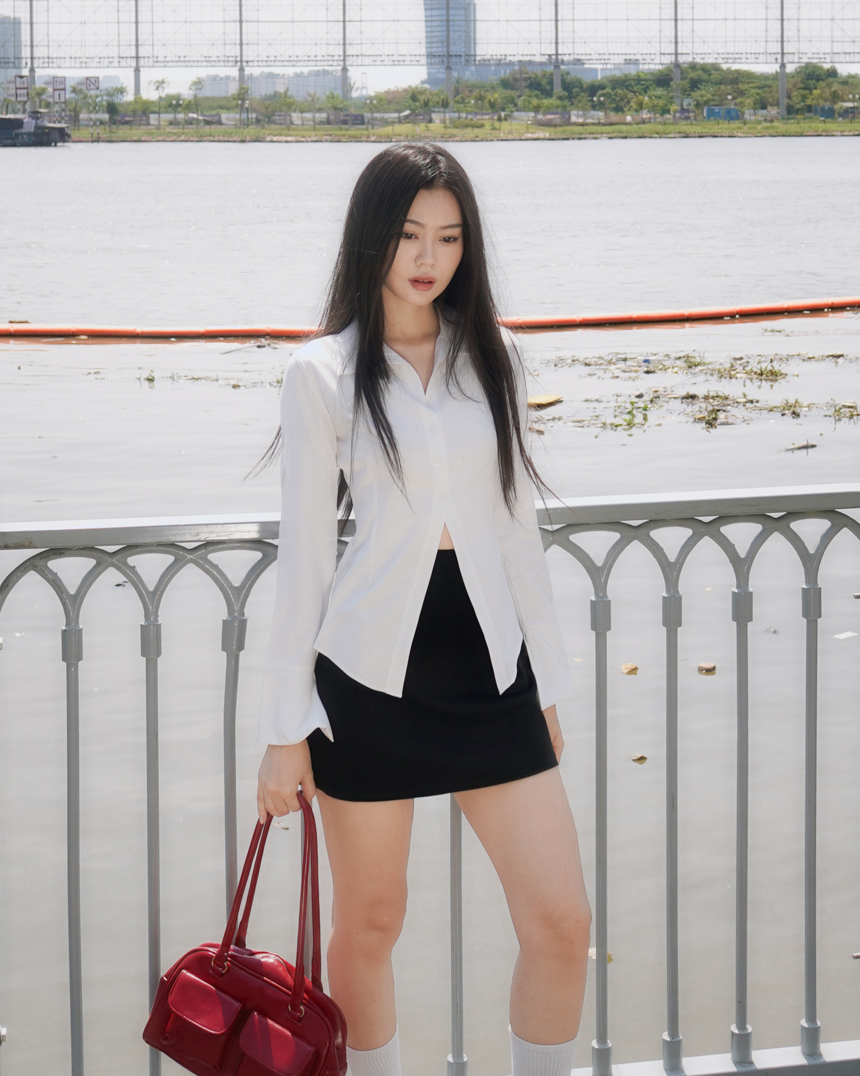 DALLA Áo sơ mi nữ phom ôm tay dài (SM04)