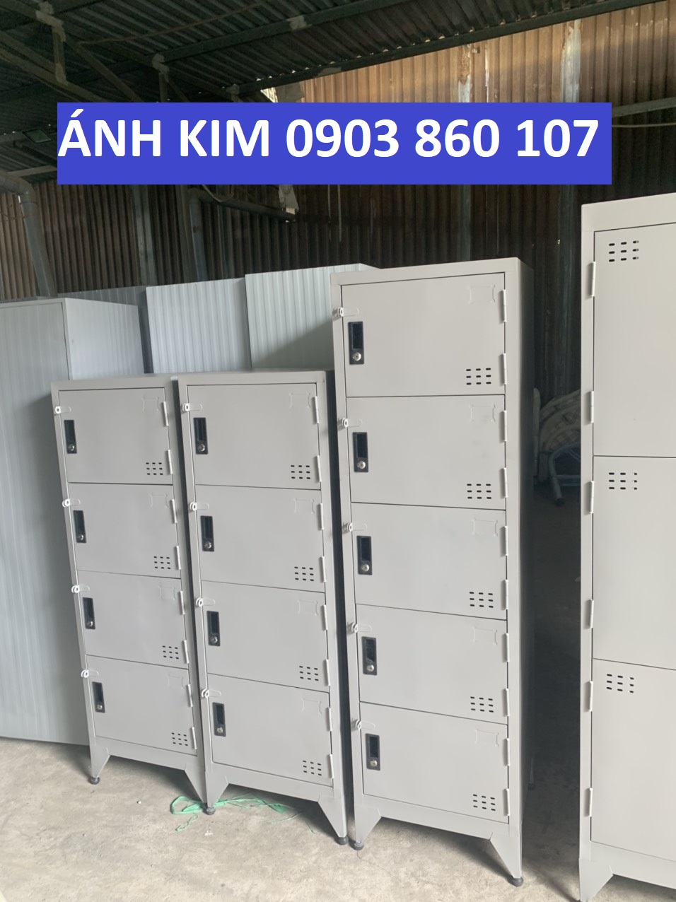 Tủ hồ sơ locker sắt thấp 4,5 tầng có khóa hình thật