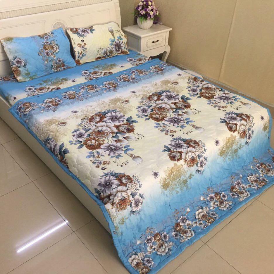 [Siêu Hot] Bộ Chăn Ga 5 Món Cotton Poly Hoa Cúc Trắng ( 1m6 x 2m ) - ( 1 drap + 1 vỏ gối ôm + 2 vỏ gối nằm + 1 chăn hè )