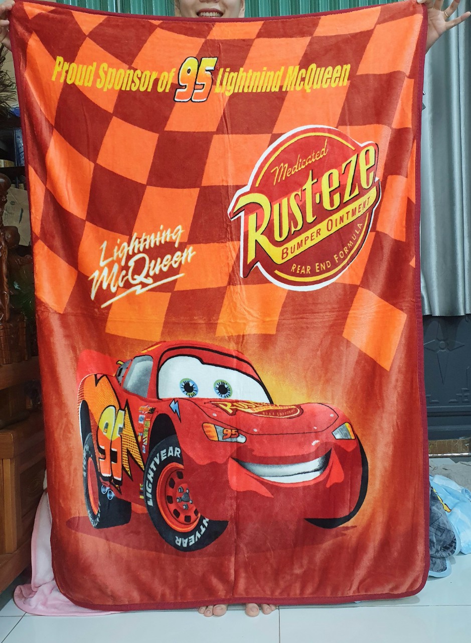 CÓ VIDEO. Mền lông Disney Xe Macqueen 2m x 1m5